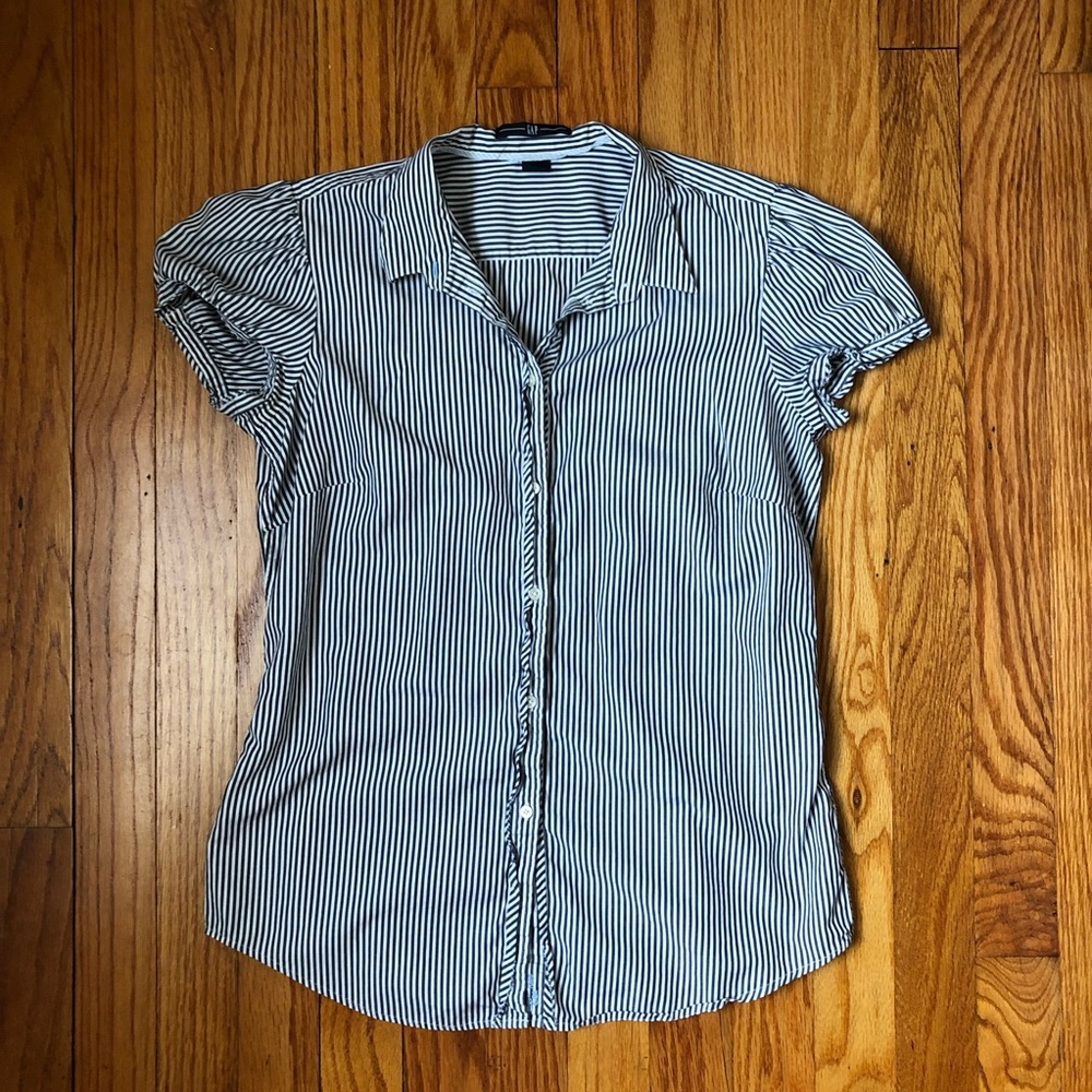 GAP Pin Striped Button Down Blouse